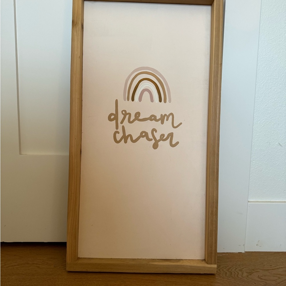 Dream Chaser Wall Art with Natural Wood Frame